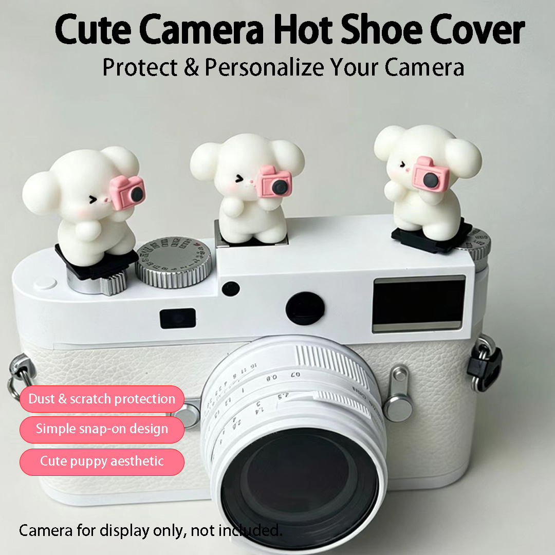 Canon Camera Eos R8 - かわいい3D子犬カメラホットシューカバープロテクター（Canon R8、R50、Nikon Z30、Z50、Sony A7M4、Fuji XT3、XM5、XS20、XS10、XPRO3、Leica用）
