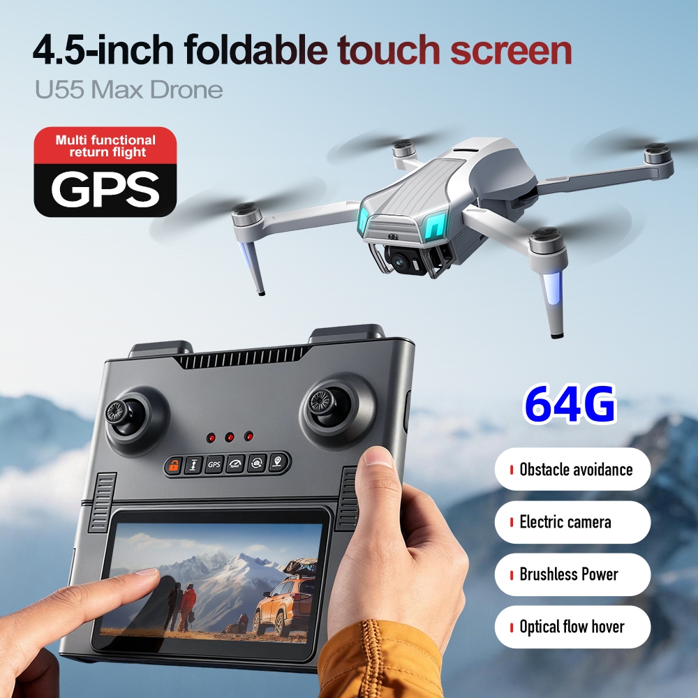NCZOBOE U55 RCドローン HDデュアルカメラ W - Drone Gimbal 2 Axis のレビューと価格